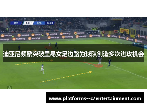 迪亚尼频繁突破里昂女足边路为球队创造多次进攻机会